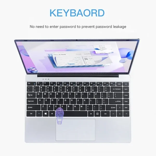 FIREBAT A14 Laptop Intel N5095 14.1 Inch 16GB LPDDR4 RAM 512GB 1TB SSD Lightweight Business Computer Notebook FHD Fingerprint - Image 5